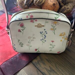 Coach White floral Mini Camera Bag With Spaced Wildflower Print